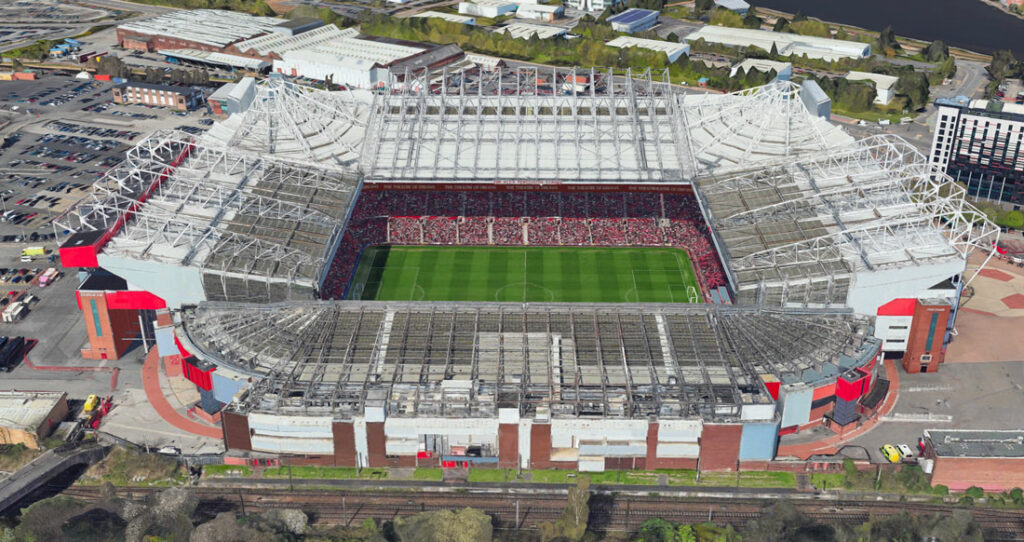 Manchester Old Trafford 74.310 places 1909
dimension stade de foot 