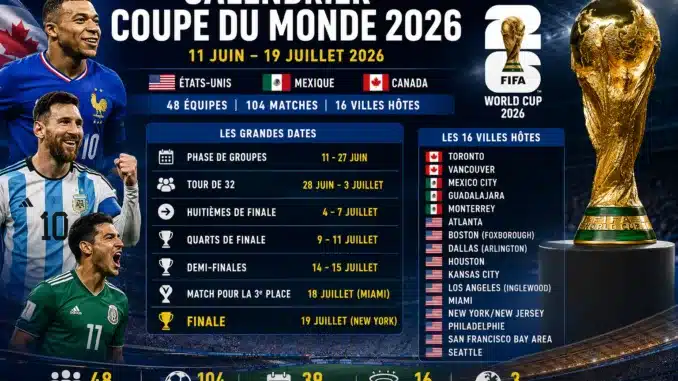 calendrier de la coupe du monde